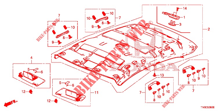 RECUBRIMIENTO DE TECHO  para Honda CIVIC 1.4 EXECUTIVE TUNER LESS 5 Puertas 6 velocidades manual 2014