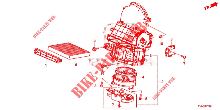 SOPLADOR DE CALEFACTOR (LH) para Honda CIVIC 1.4 EXECUTIVE TUNER LESS 5 Puertas 6 velocidades manual 2014