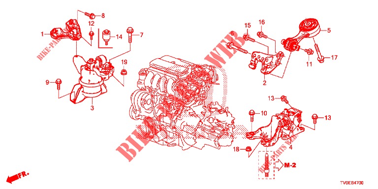 SOPORTES DE MOTOR (1.4L) para Honda CIVIC 1.4 EXECUTIVE TUNER LESS 5 Puertas 6 velocidades manual 2014