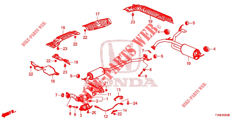 TUBERIA DE ESCAPE/SILENCIADOR (1.4L) para Honda CIVIC 1.4 EXECUTIVE TUNER LESS 5 Puertas 6 velocidades manual 2014