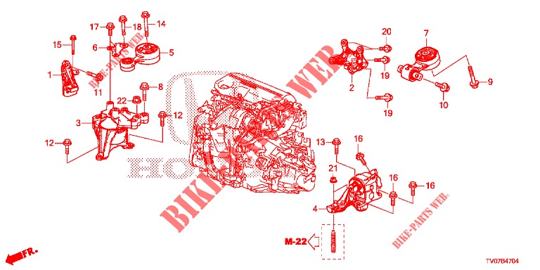 SOPORTES DE MOTOR (DIESEL) (1.6L) para Honda CIVIC DIESEL 1.6 ELEGANCE 5 Puertas 6 velocidades manual 2013