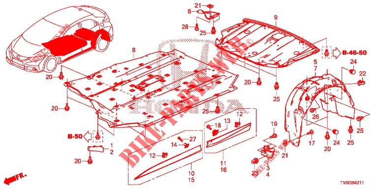 CUBIERTA INFERIOR  para Honda CIVIC DIESEL 1.6 EXECUTIVE 5 Puertas 6 velocidades manual 2015