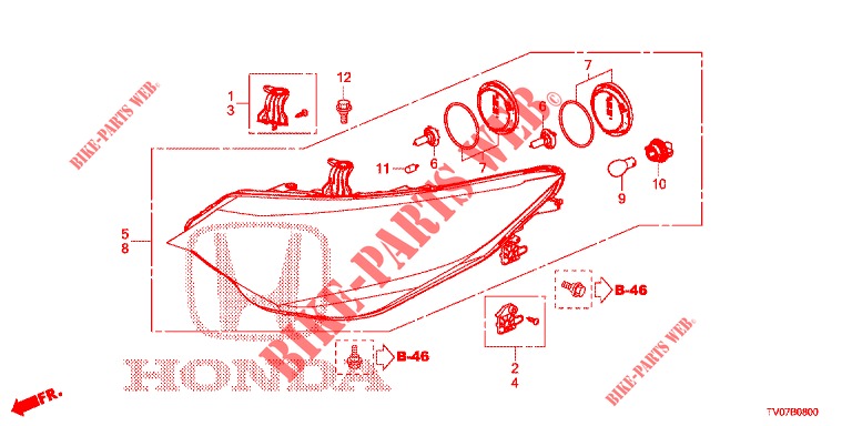 FARO DELANTERO  para Honda CIVIC 1.8 EXECUTIVE 5 Puertas 6 velocidades manual 2012