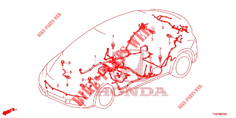 CONJUNTO DE ALAMBRES (3) (LH) para Honda CIVIC 1.8 EXECUTIVE 5 Puertas 5 velocidades automática 2013