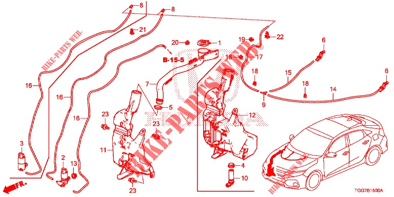 LAVAPARABRISAS DELANTERO (AVANT) para Honda CIVIC 1.0 EXECUTIVE NAVI 5 Puertas 6 velocidades manual 2017