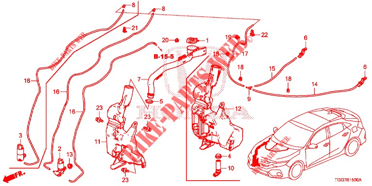 LAVAPARABRISAS DELANTERO (AVANT) para Honda CIVIC 1.0 EXCLUSIVE NAVI 5 Puertas 6 velocidades manual 2017