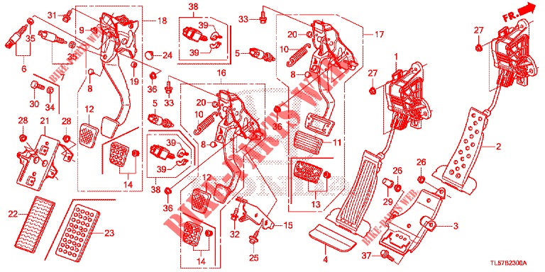PEDAL (LH) para Honda ACCORD TOURER 2.0 ELEGANCE 5 Puertas 6 velocidades manual 2015