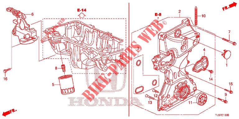BOMBA DE ACEITE (2.0L) para Honda ACCORD TOURER 2.0 ELEGANCE PACK 5 Puertas 5 velocidades automática 2015