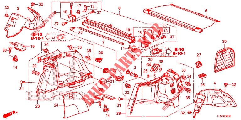 RECUBRIMIENTO TRASERO(2D)  para Honda ACCORD TOURER 2.4 S 5 Puertas 6 velocidades manual 2015