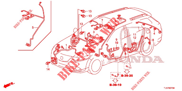 CONJUNTO DE ALAMBRES (3) (LH) para Honda ACCORD TOURER 2.4 EXECUTIVE 5 Puertas 5 velocidades automática 2015