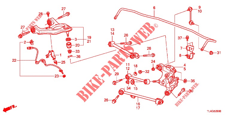 ARTICULACION TRASERA  para Honda ACCORD TOURER 2.0 ELEGANCE PACK 5 Puertas 6 velocidades manual 2013