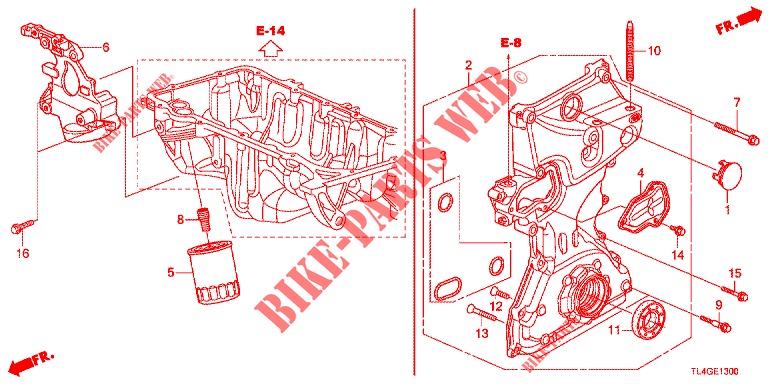 BOMBA DE ACEITE (2.0L) para Honda ACCORD TOURER 2.0 ELEGANCE PACK 5 Puertas 6 velocidades manual 2013