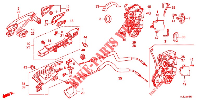CERRADURAS PUERTA TRAS./MANIJA EXTERIOR  para Honda ACCORD TOURER 2.0 ELEGANCE PACK 5 Puertas 6 velocidades manual 2013