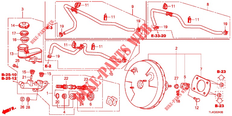 CILINDRO MAESTRO DE FRENO/ALIMENTACION MAESTRA (LH) para Honda ACCORD TOURER 2.0 ELEGANCE PACK 5 Puertas 6 velocidades manual 2013