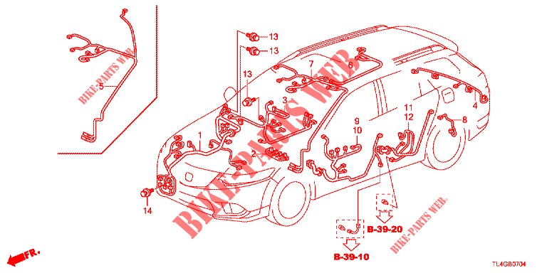 CONJUNTO DE ALAMBRES (3) (LH) para Honda ACCORD TOURER 2.0 ELEGANCE PACK 5 Puertas 6 velocidades manual 2013