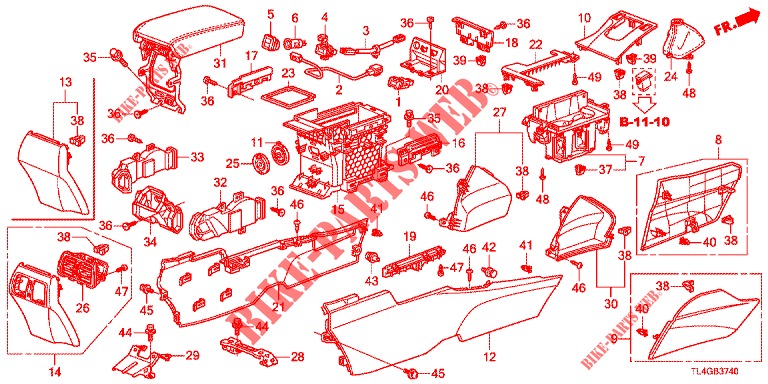 CONSOLA (LH) para Honda ACCORD TOURER 2.0 ELEGANCE PACK 5 Puertas 6 velocidades manual 2013