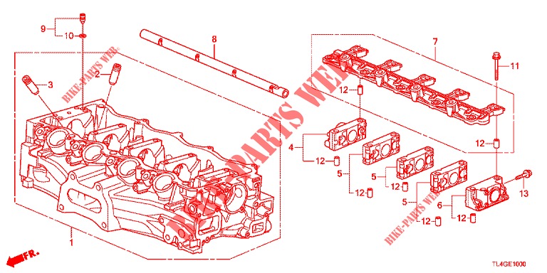 CUBIERTA CULATA CILINDRO (2.0L) para Honda ACCORD TOURER 2.0 ELEGANCE PACK 5 Puertas 6 velocidades manual 2013