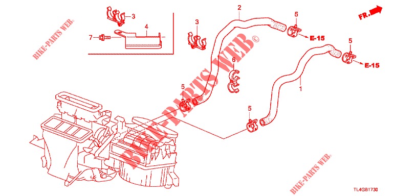 MANGUERA DE AGUA/CONDUCTO DE CALEFACTOR (2.0L) (LH) para Honda ACCORD TOURER 2.0 ELEGANCE PACK 5 Puertas 6 velocidades manual 2013