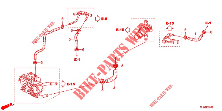 MANGUERA DE AGUA/CONDUCTO DE CALEFACTOR (2.0L) para Honda ACCORD TOURER 2.0 ELEGANCE PACK 5 Puertas 6 velocidades manual 2013