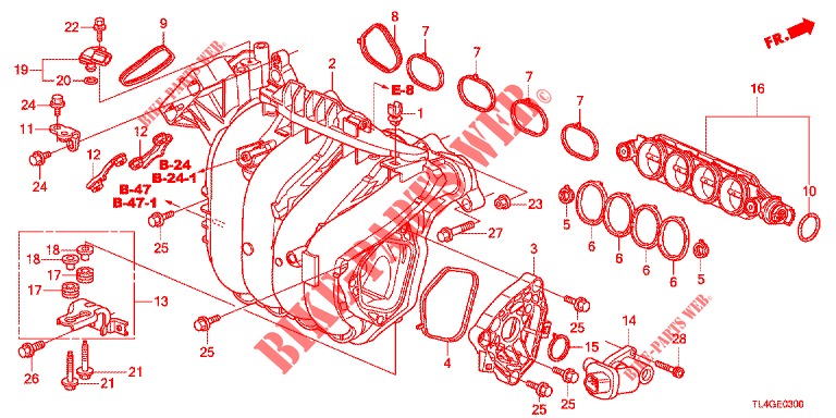 MULTIPLE DE ADMISION (2.0L) para Honda ACCORD TOURER 2.0 ELEGANCE PACK 5 Puertas 6 velocidades manual 2013
