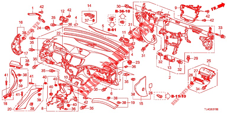 PANEL DE INSTRUMENTO (LH) para Honda ACCORD TOURER 2.0 ELEGANCE PACK 5 Puertas 6 velocidades manual 2013