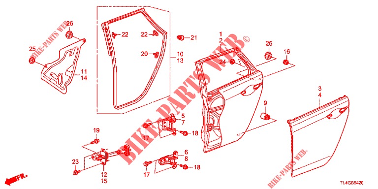 PANELES DE PUERTA TRAS.(4D)  para Honda ACCORD TOURER 2.0 ELEGANCE PACK 5 Puertas 6 velocidades manual 2013