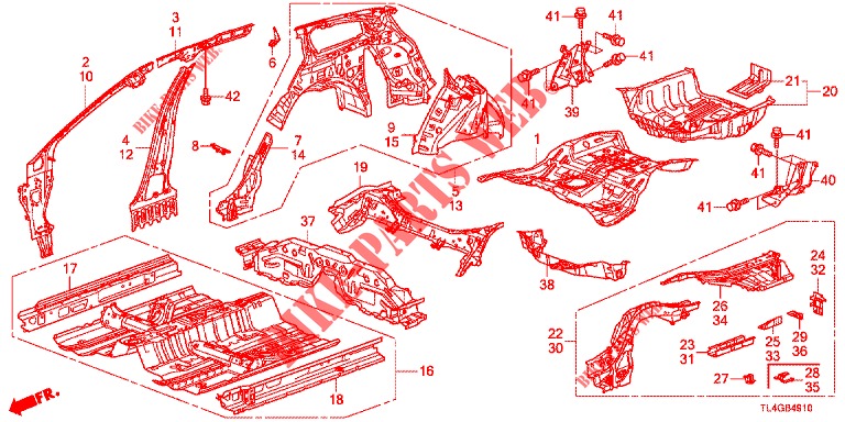 PISO/PANELES INTERIORES  para Honda ACCORD TOURER 2.0 ELEGANCE PACK 5 Puertas 6 velocidades manual 2013