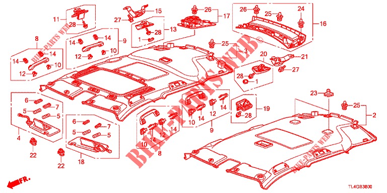 RECUBRIMIENTO DE TECHO  para Honda ACCORD TOURER 2.0 ELEGANCE PACK 5 Puertas 6 velocidades manual 2013