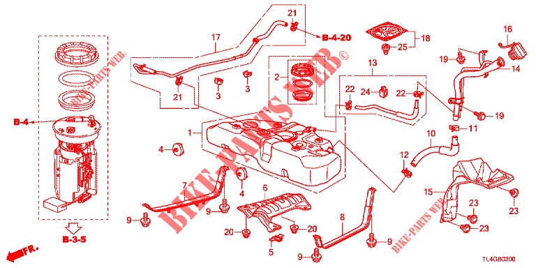 TANQUE DE COMBUSTIBLE  para Honda ACCORD TOURER 2.0 ELEGANCE PACK 5 Puertas 6 velocidades manual 2013