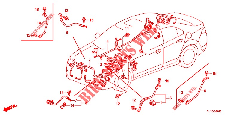 CONJUNTO DE ALAMBRES (1) (LH) para Honda ACCORD DIESEL 2.2 ELEGANCE PACK 4 Puertas 6 velocidades manual 2013