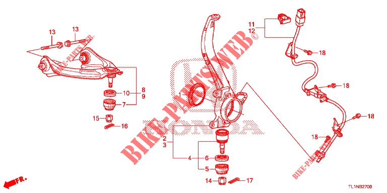 ARTICULACION DELANTERA  para Honda ACCORD DIESEL 2.2 LUXURY 4 Puertas 5 velocidades automática 2014