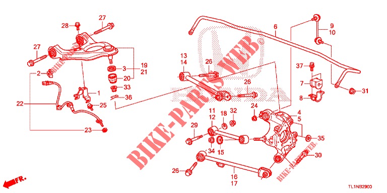 ARTICULACION TRASERA  para Honda ACCORD DIESEL 2.2 LUXURY 4 Puertas 5 velocidades automática 2014