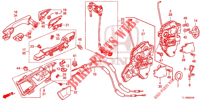 CERRADURAS DE PUERTA DEL./MANIJA EXTERIOR  para Honda ACCORD DIESEL 2.2 LUXURY 4 Puertas 5 velocidades automática 2014