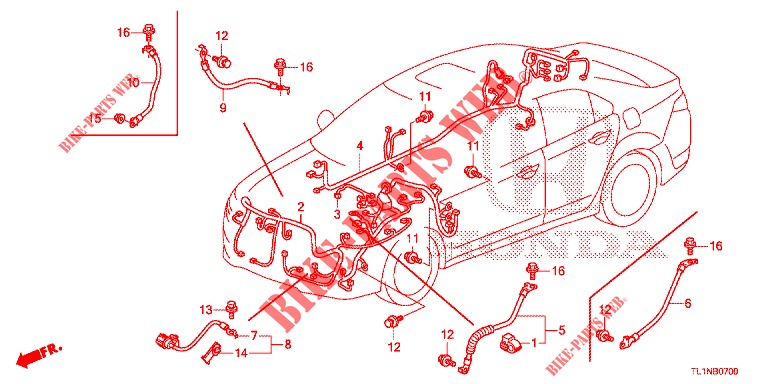 CONJUNTO DE ALAMBRES (1) (LH) para Honda ACCORD DIESEL 2.2 LUXURY 4 Puertas 5 velocidades automática 2014
