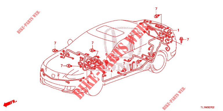 CONJUNTO DE ALAMBRES (2) (LH) para Honda ACCORD DIESEL 2.2 LUXURY 4 Puertas 5 velocidades automática 2014