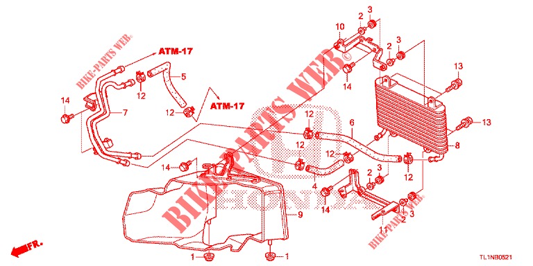ENFRIADOR ATF (DIESEL) para Honda ACCORD DIESEL 2.2 LUXURY 4 Puertas 5 velocidades automática 2014