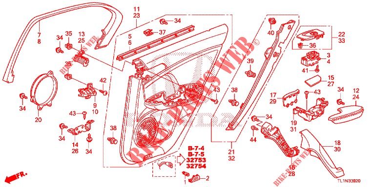 RECUBRIMIENTO DE PUERTA(4D)  para Honda ACCORD DIESEL 2.2 LUXURY 4 Puertas 5 velocidades automática 2014