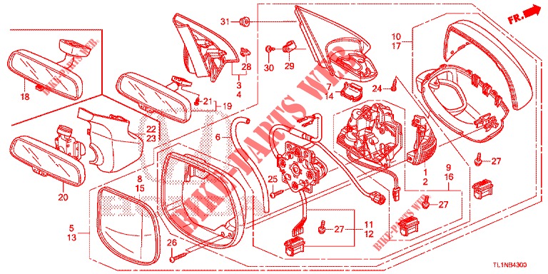 RETROVISOR/VISERA  para Honda ACCORD 2.4 EXCLUSIVE 4 Puertas 6 velocidades manual 2014