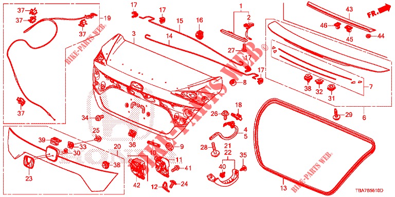TAPA DE PORTAEQUIPAJE(4D)  para Honda CIVIC 1.5 CONFORT 4 Puertas 6 velocidades manual 2017