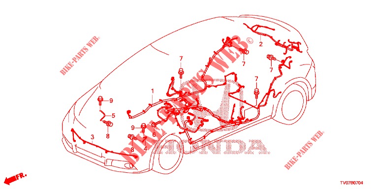 CONJUNTO DE ALAMBRES (3) (LH) para Honda CIVIC 1.4 S 5 Puertas 6 velocidades manual 2012