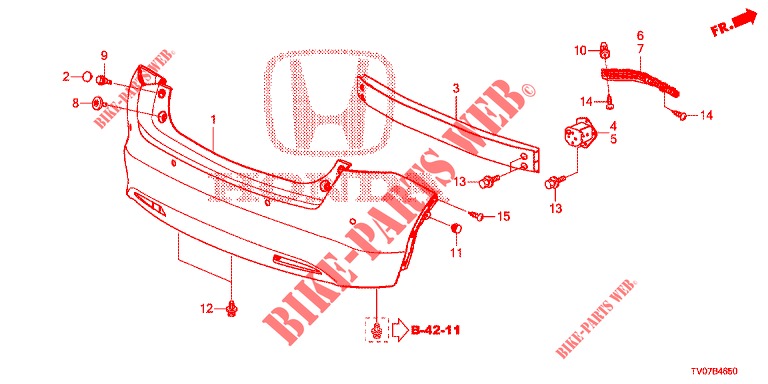 PARAGOLPES TRASERO  para Honda CIVIC 1.4 S 5 Puertas 6 velocidades manual 2012