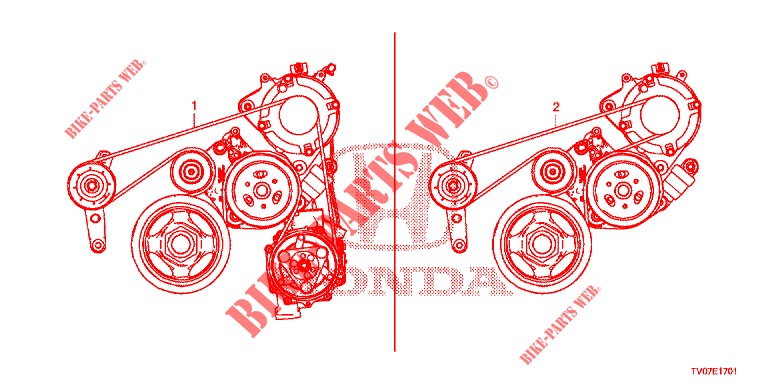 CORREA DE ALTERNADOR (1.8L) para Honda CIVIC 1.8 S 5 Puertas 6 velocidades manual 2012