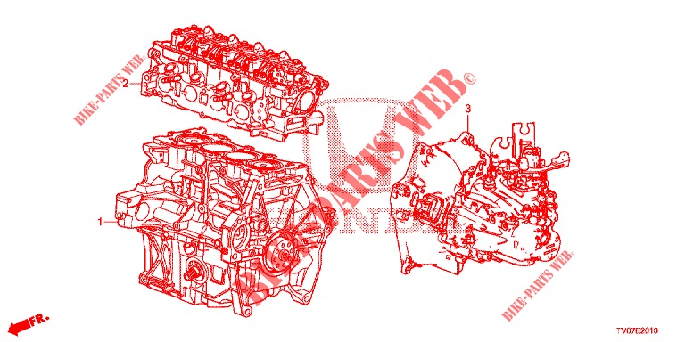 CONJ. DE MOTOR/ENS. DE TRANSMISION (1.4L) para Honda CIVIC 1.4 COMFORT 5 Puertas 6 velocidades manual 2013