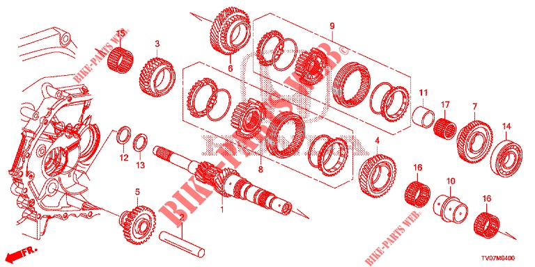 EJE PRINCIPAL  para Honda CIVIC 1.4 COMFORT 5 Puertas 6 velocidades manual 2013