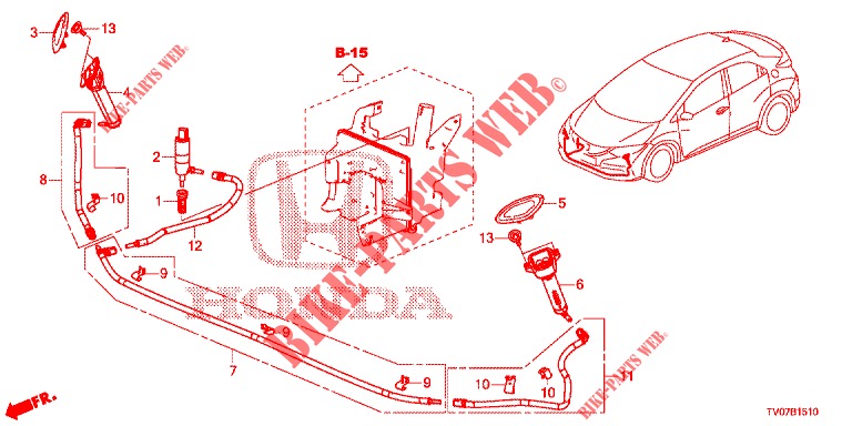 LAVADOR DE FARO DELANTERO(S)  para Honda CIVIC 1.4 COMFORT 5 Puertas 6 velocidades manual 2013