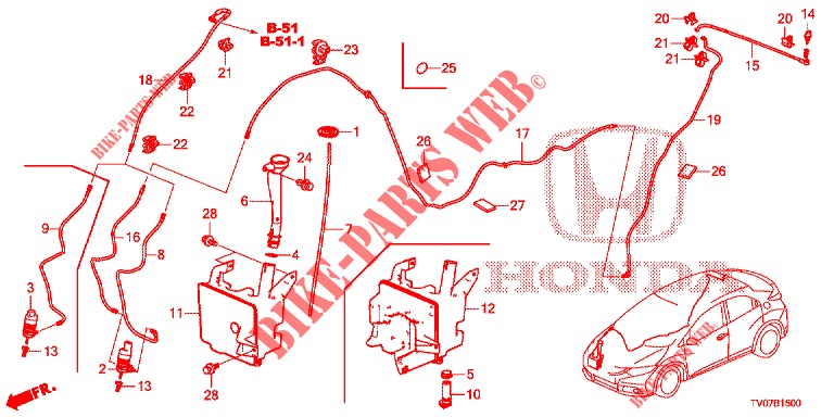 LAVAPARABRISAS DELANTERO (2D)  para Honda CIVIC 1.4 COMFORT 5 Puertas 6 velocidades manual 2013