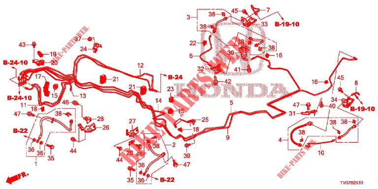 LINEAS DE FRENO (LH) para Honda CIVIC 1.4 COMFORT 5 Puertas 6 velocidades manual 2013
