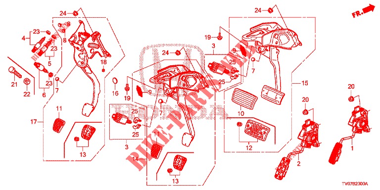 PEDAL (LH) para Honda CIVIC 1.4 COMFORT 5 Puertas 6 velocidades manual 2013