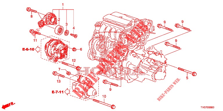 TENSOR AUTOMATICO (1.4L) para Honda CIVIC 1.4 COMFORT 5 Puertas 6 velocidades manual 2013