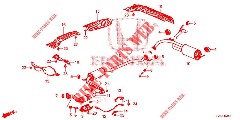 TUBERIA DE ESCAPE/SILENCIADOR (1.4L) para Honda CIVIC 1.4 COMFORT 5 Puertas 6 velocidades manual 2013